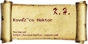 Kovács Hektor névjegykártya